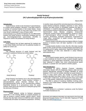 Acetyl Fentanyl (N-(1-Phenethylpiperidin-4-Yl)-N-Phenylacetamide)