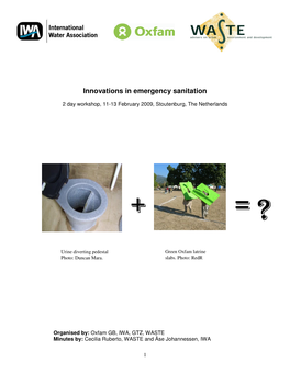 Innovations in Emergency Sanitation