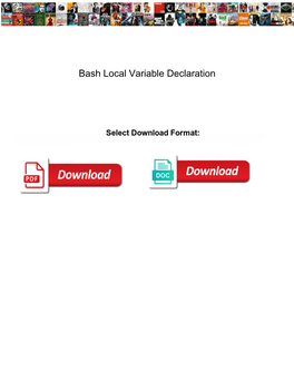 Bash Local Variable Declaration