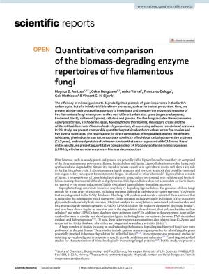 Quantitative Comparison of the Biomass-Degrading Enzyme Repertoires of Five Filamentous Fungi