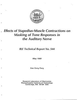 Effects of Stapedius-Muscle Contractions on Masking of Tone Responses in the Auditory Nerve
