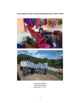 An Evaluation of the Nepal Education Project, 2010 to 2015