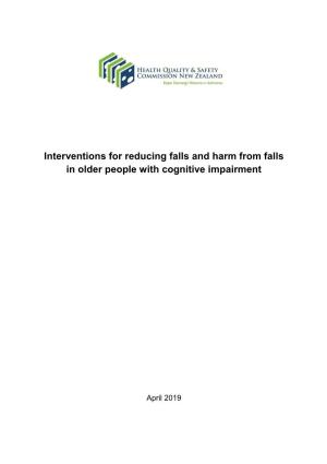 Interventions for Reducing Falls and Harm from Falls in Older People with Cognitive Impairment