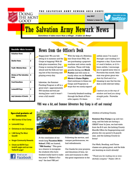 The Salvation Army Newark News Sometimes It Takes More Than a Village...It Takes an Army!