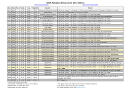 Download Ramadan Programme Timetable