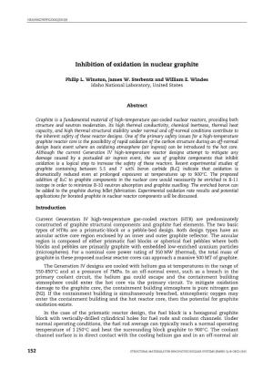 Inhibition of Oxidation in Nuclear Graphite