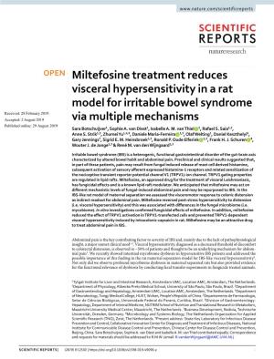 Miltefosine Treatment Reduces Visceral Hypersensitivity in a Rat Model For