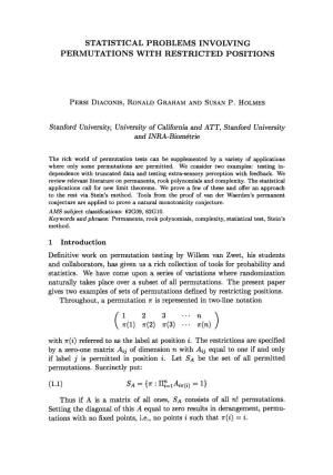 Statistical Problems Involving Permutations with Restricted Positions