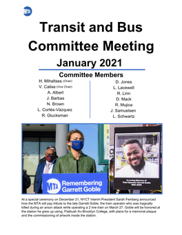 Transit and Bus Committee Meeting January 2021 Committee Members H