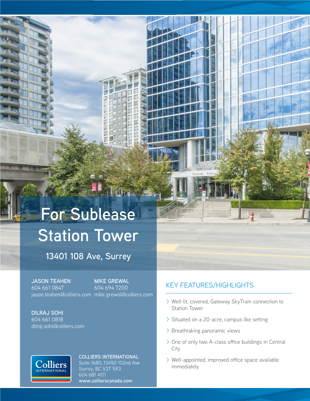 For Sublease Station Tower