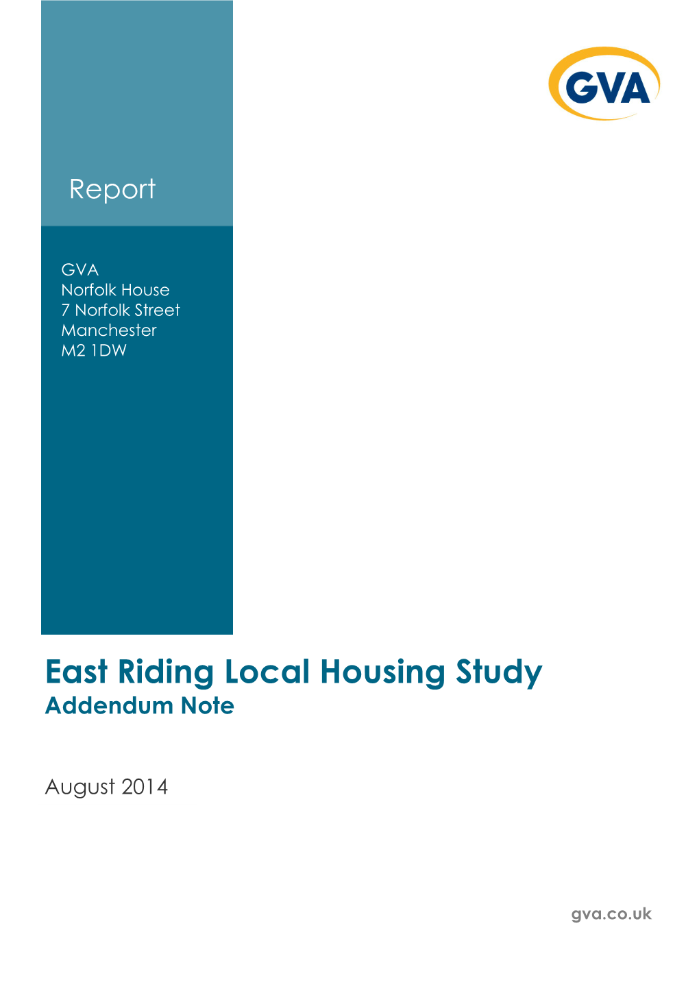 East Riding Local Housing Study Addendum Note
