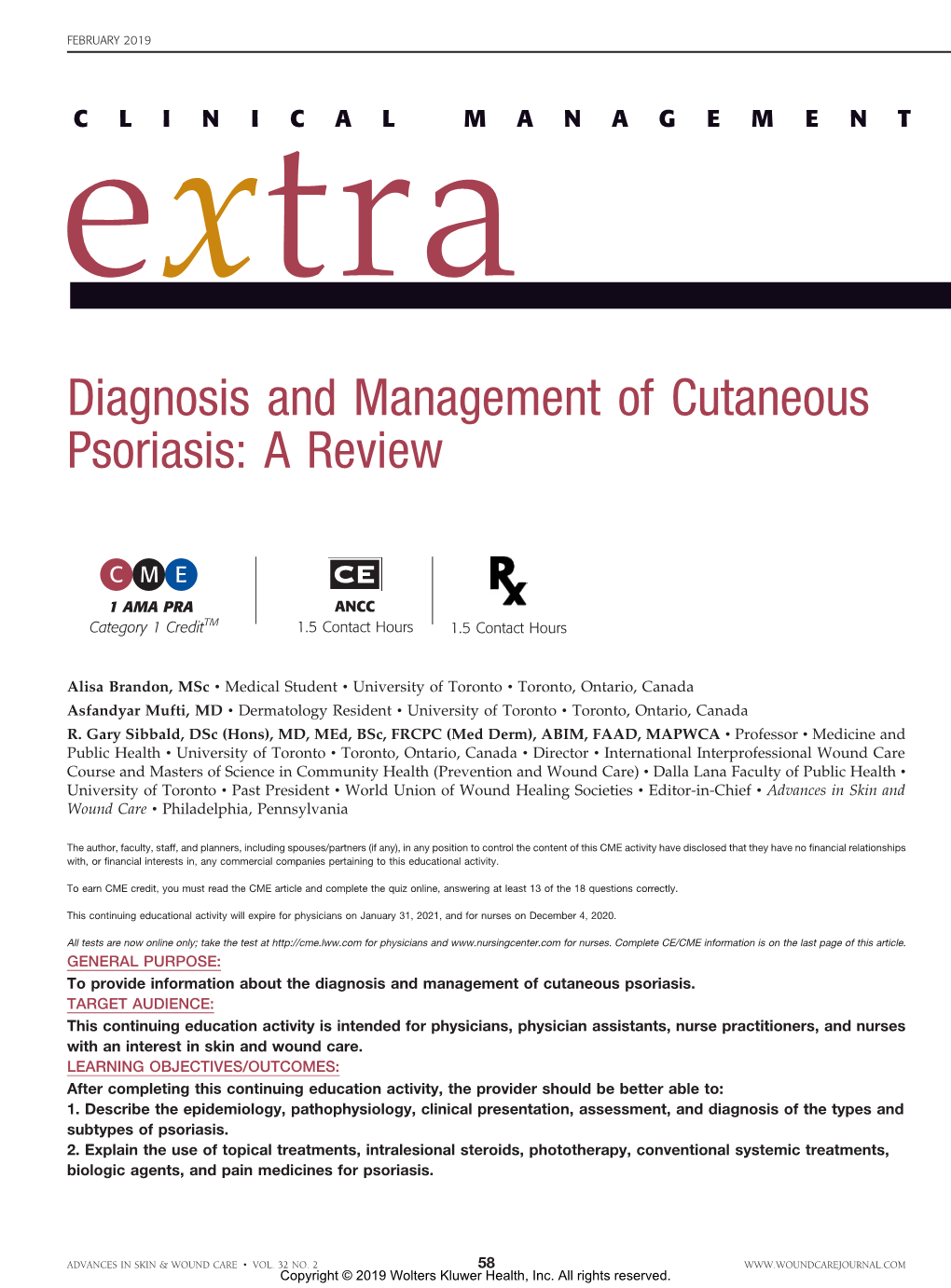 Diagnosis and Management of Cutaneous Psoriasis: a Review