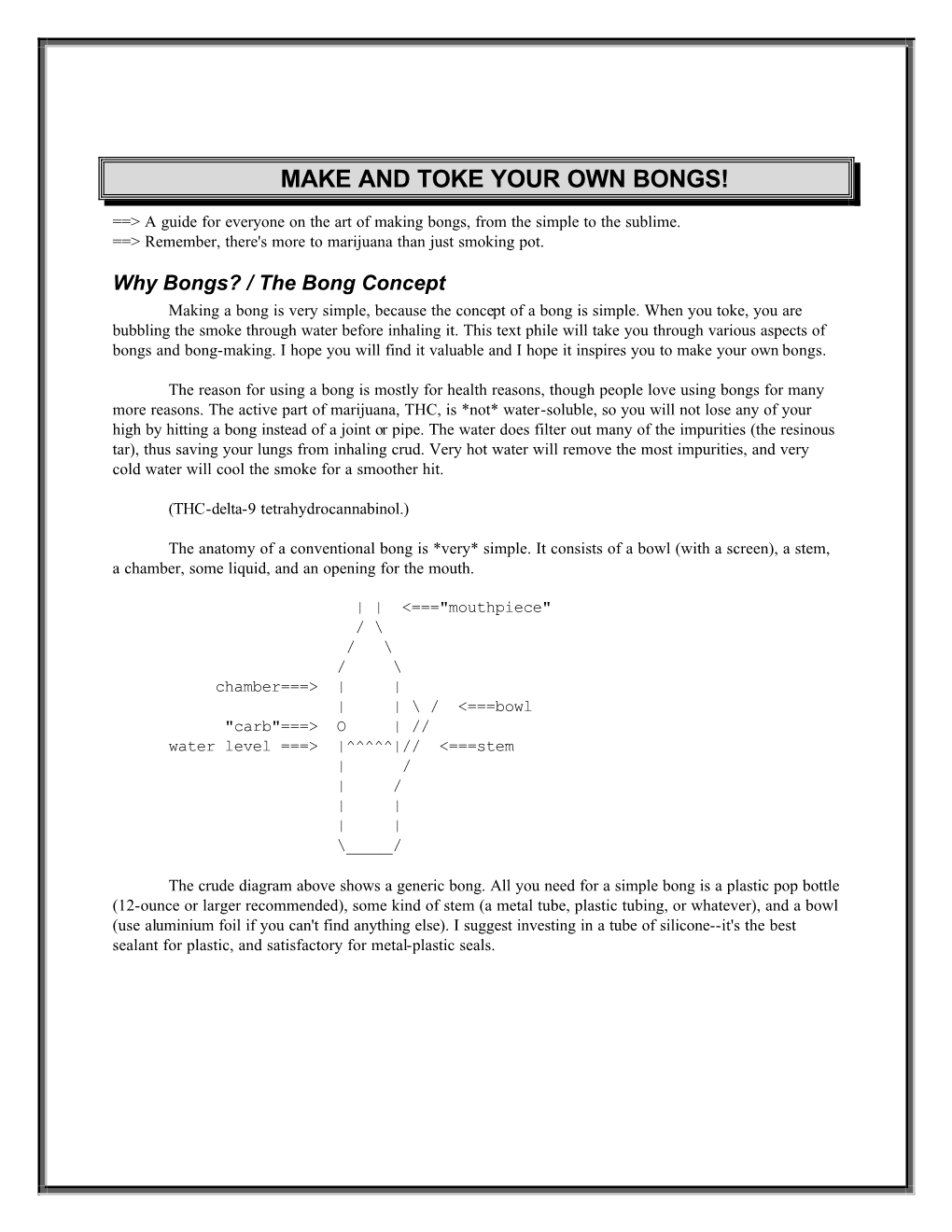 Make and Toke Your Own Bongs!