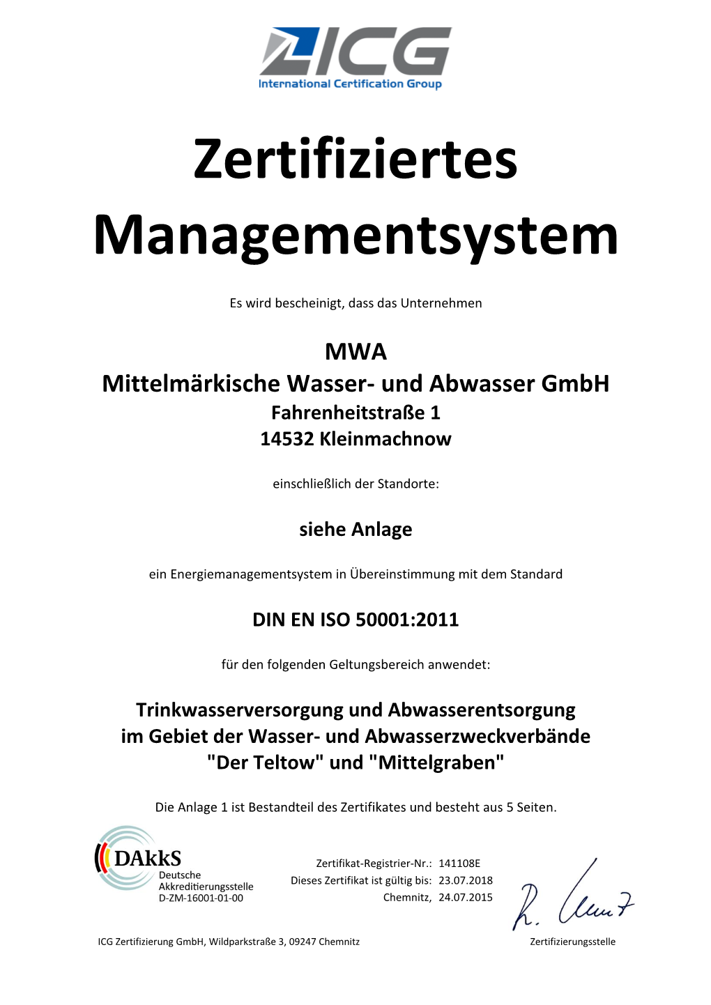 Zertifiziertes Managementsystem