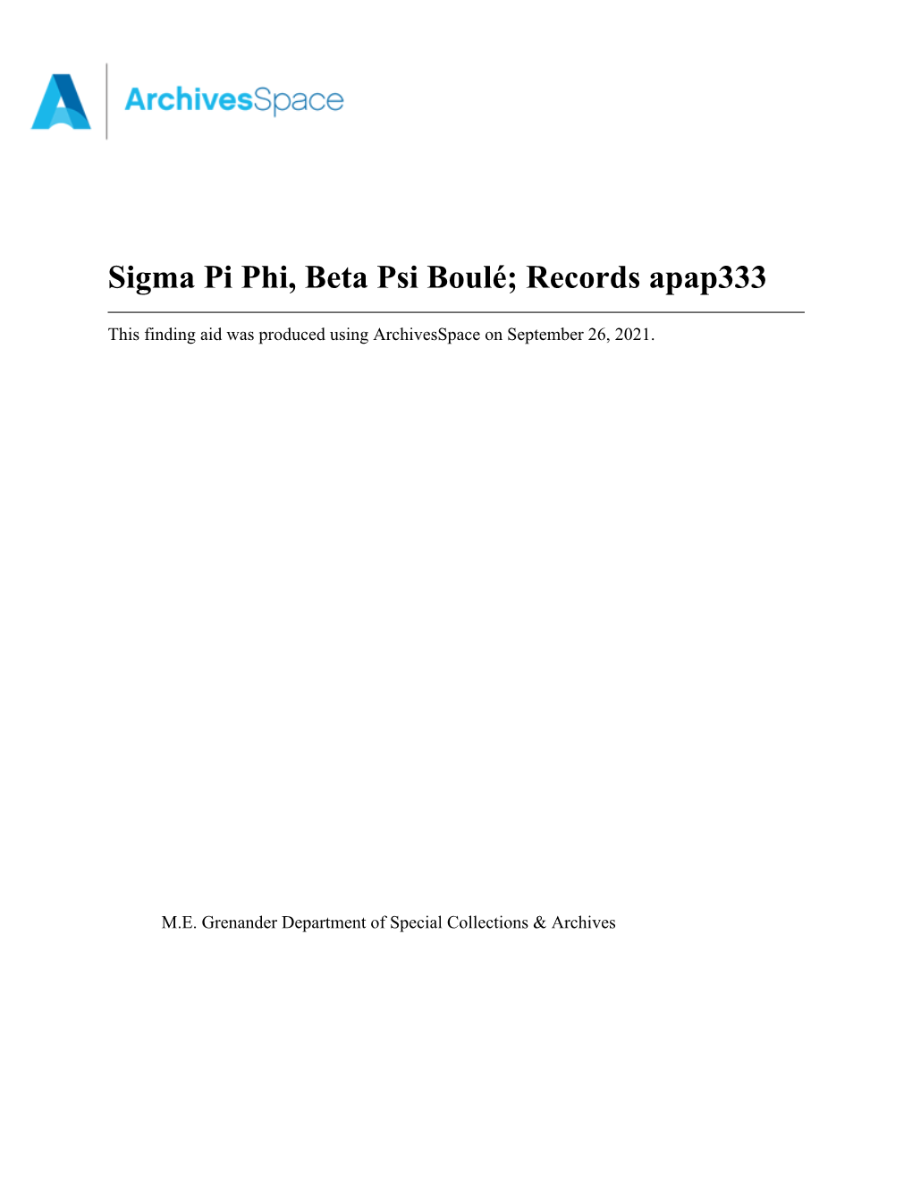 Sigma Pi Phi, Beta Psi Boulé; Records Apap333