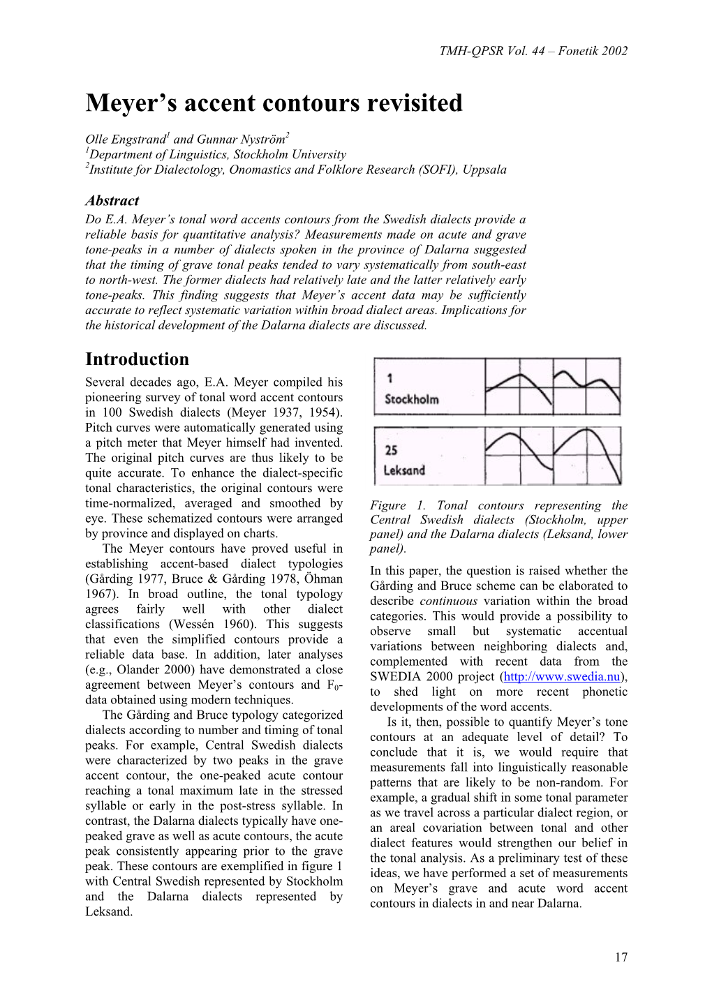 Meyer's Accent Contours Revisited