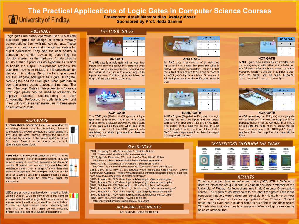 Hardware Abstract the Logic Gates References Results Transistors Through the Years Acknowledgements