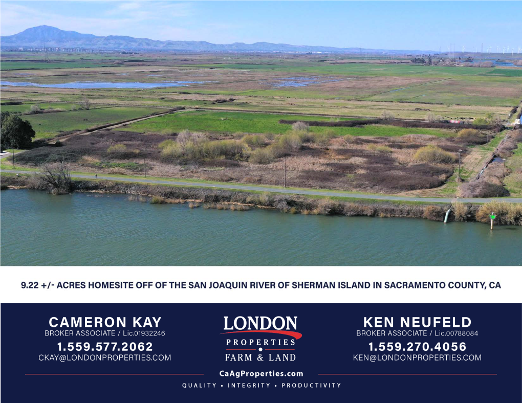 9.22 Acre Homesite Off of the San Joaquin River of Sherman Island In