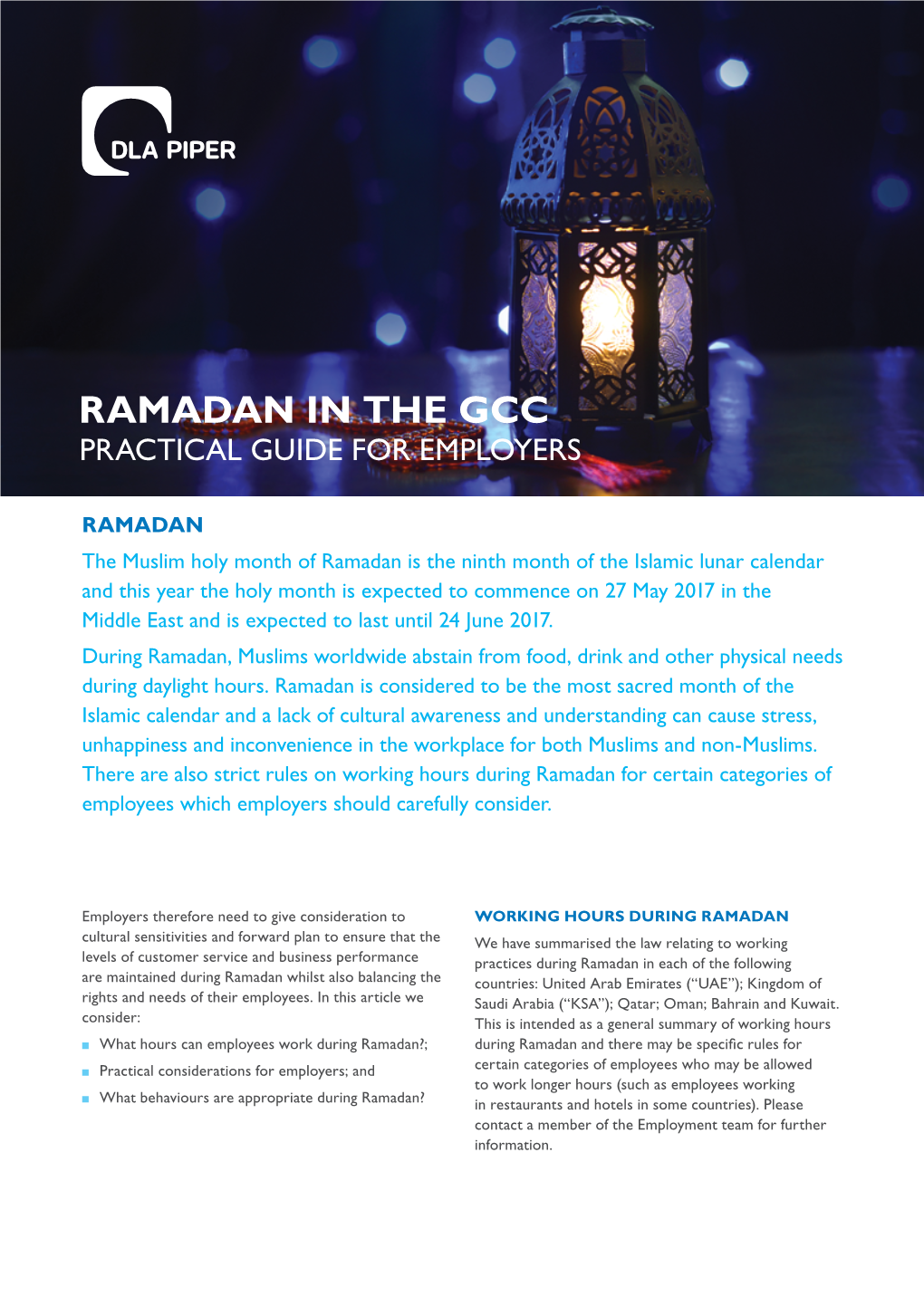 Ramadan in the Gcc Practical Guide for Employers