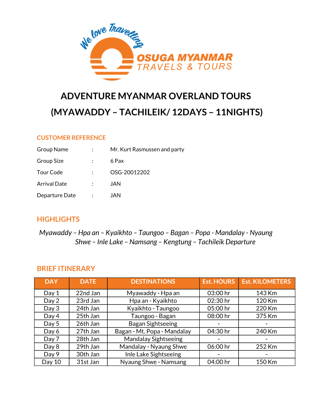 Adventure Myanmar Overland Tours (Myawaddy – Tachileik/ 12Days – 11Nights)