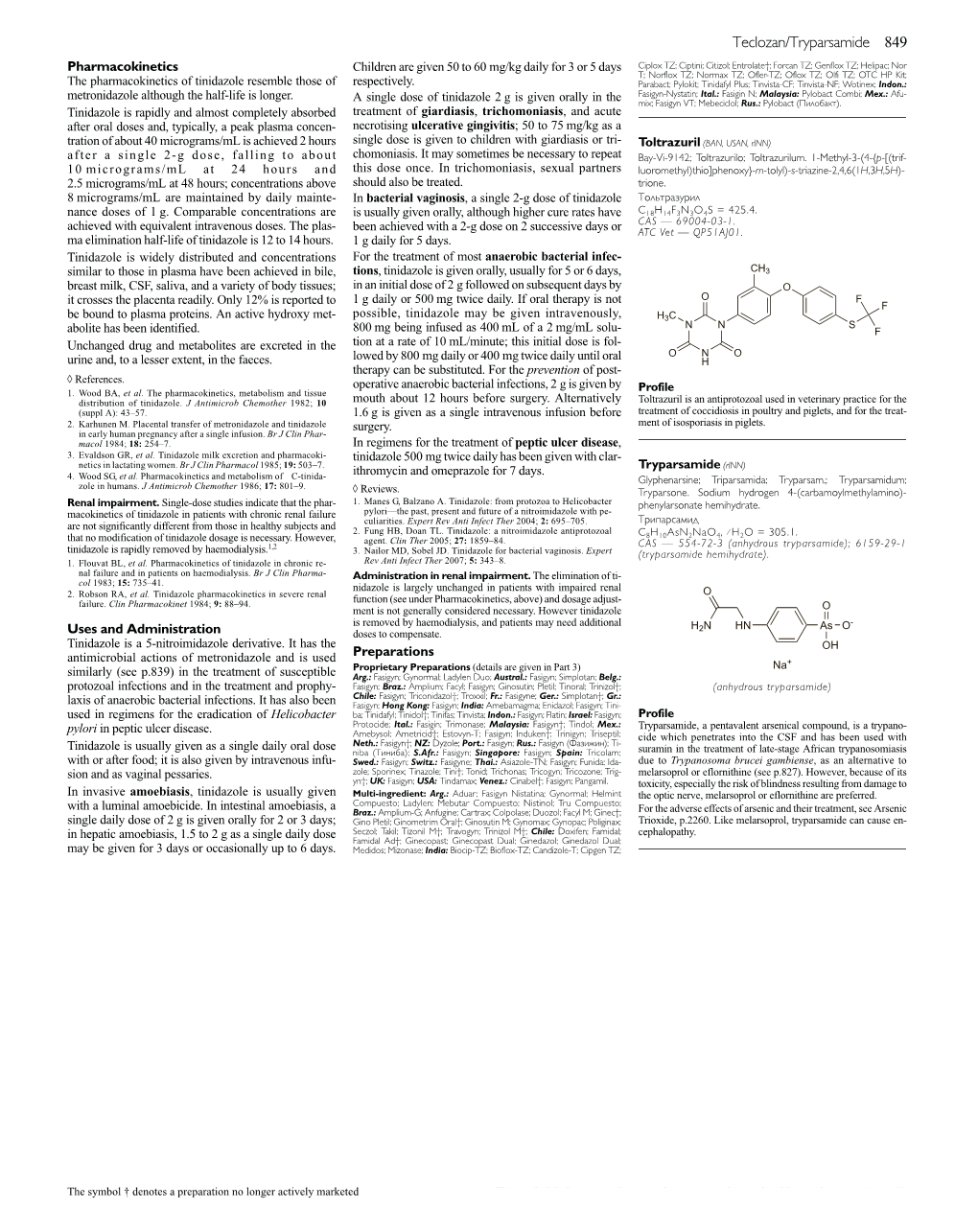 Teclozan/Tryparsamide