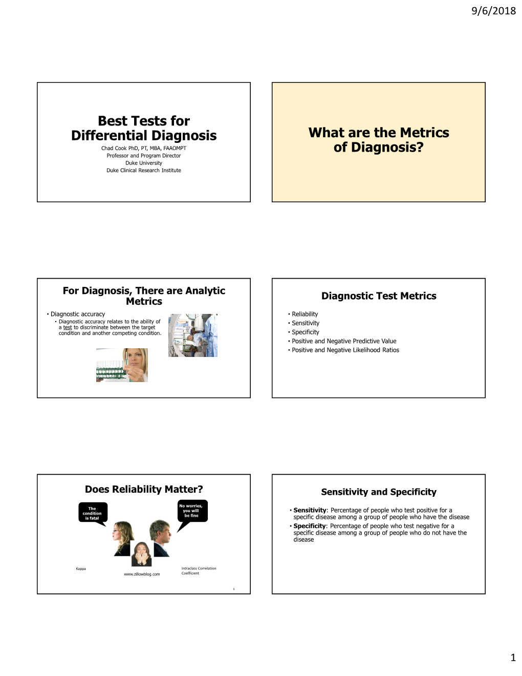 Best Tests for Differential Diagnosis What Are the Metrics of Diagnosis?