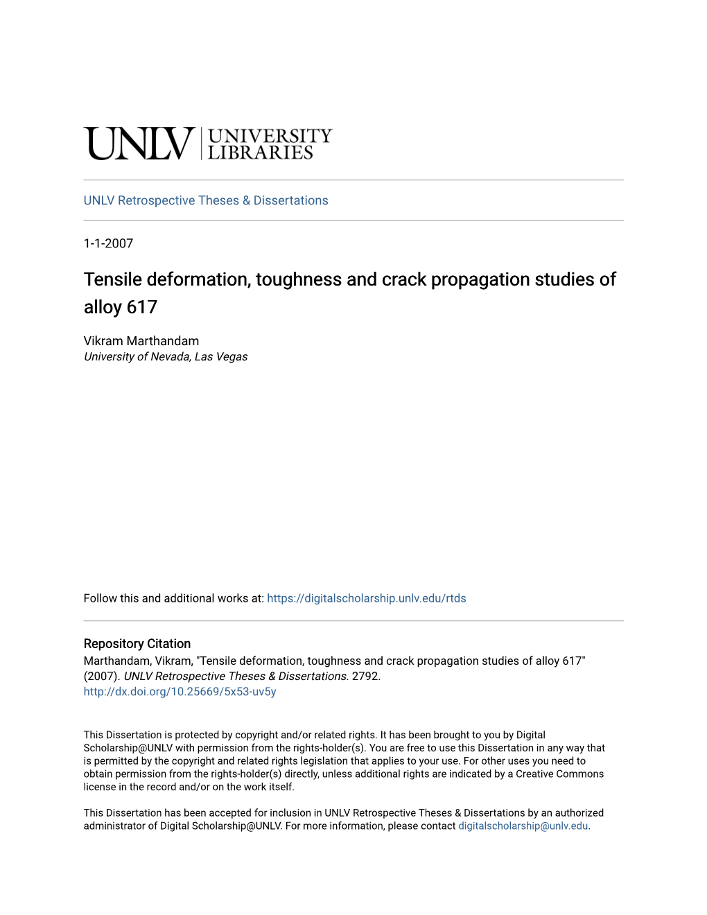 Tensile Deformation, Toughness and Crack Propagation Studies of Alloy 617