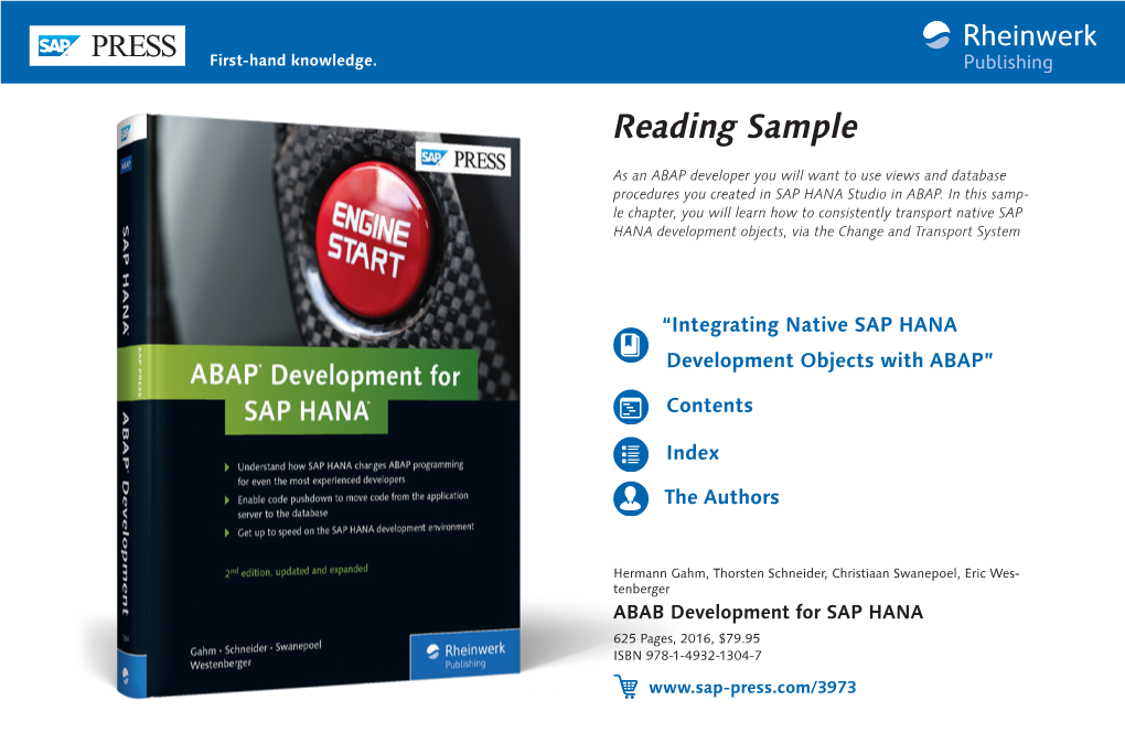 ABAP Development for SAP HANA? Your Comments and 1.2 Basic Principles of In-Memory Technology