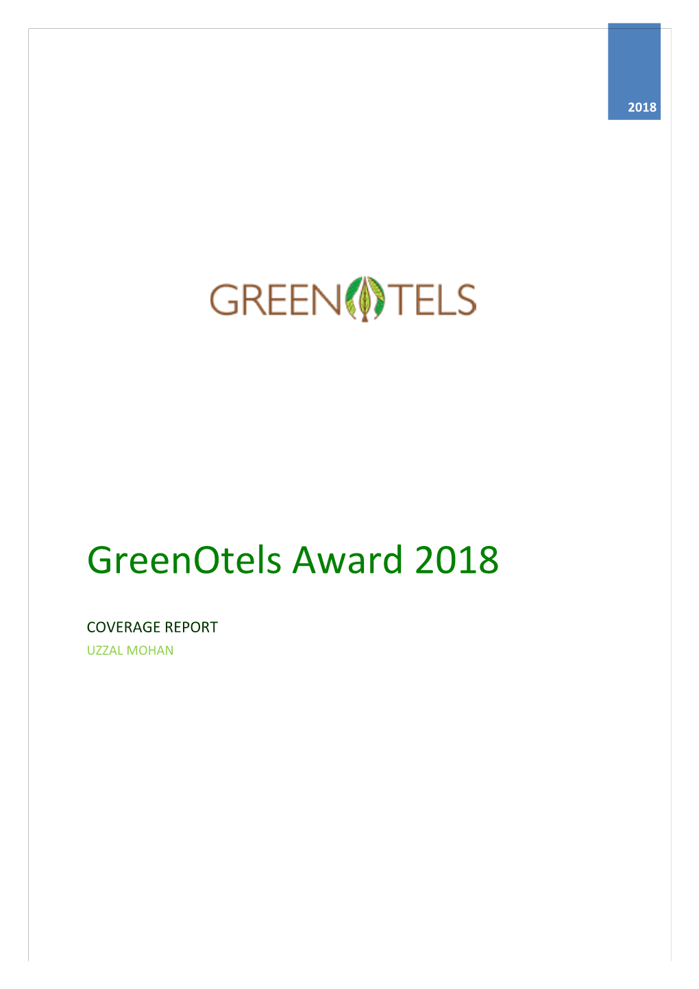 Greenotels Award 2018