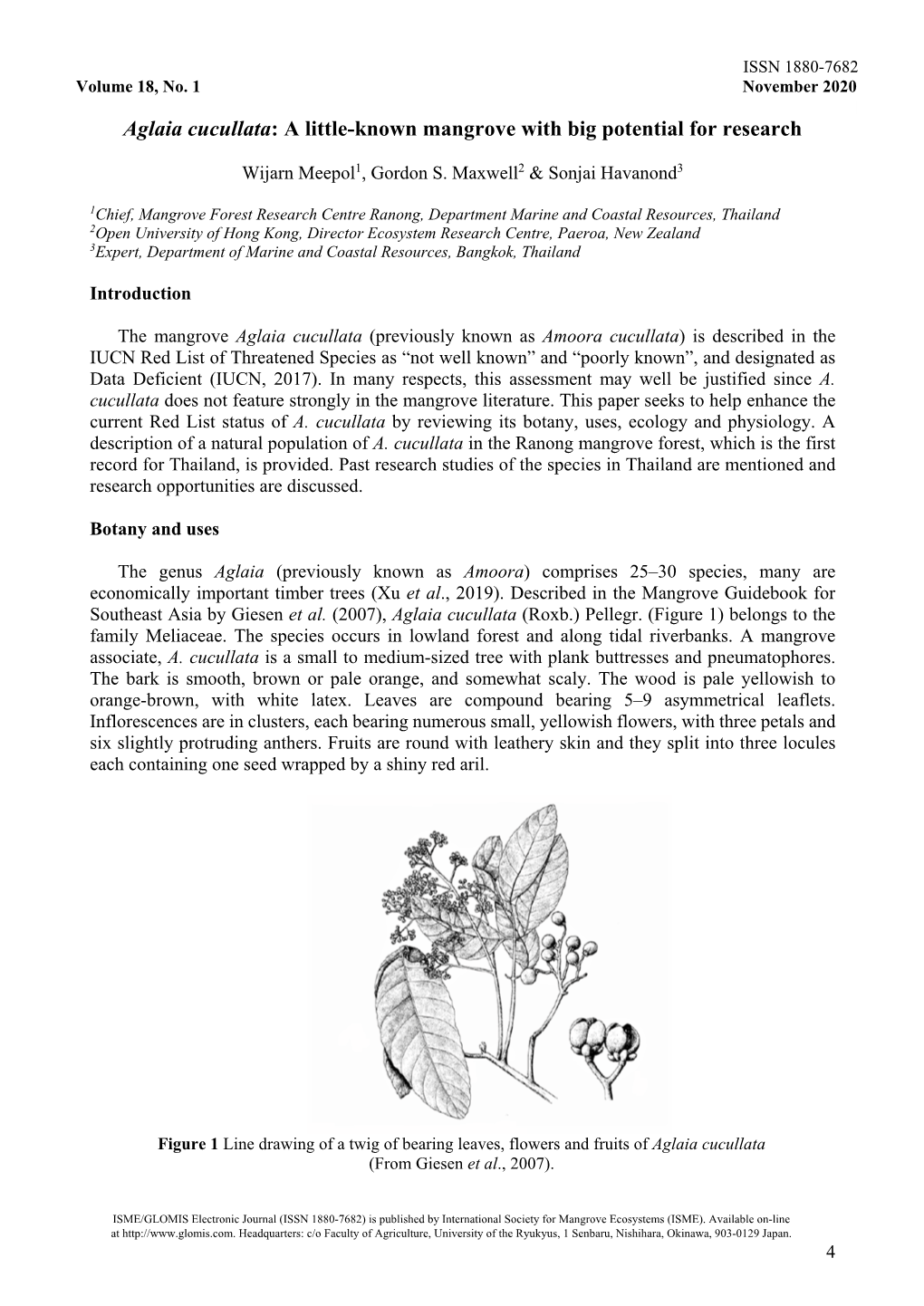 Aglaia Cucullata: a Little-Known Mangrove with Big Potential for Research