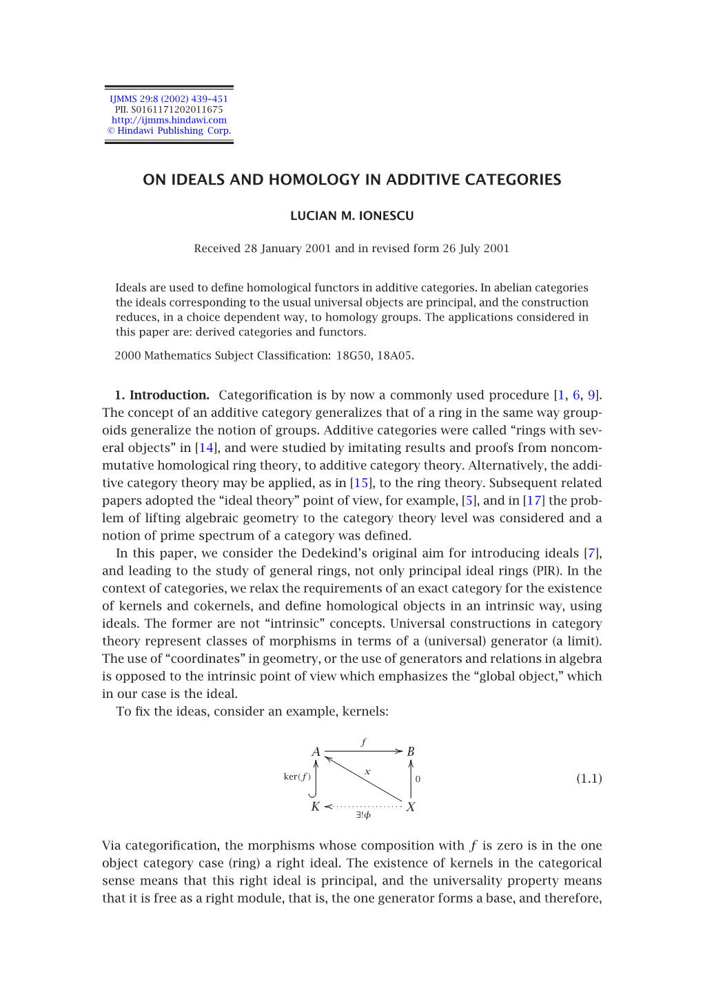 On Ideals and Homology in Additive Categories