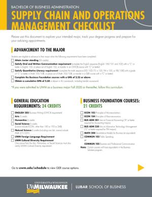 Supply Chain and Operations Management Checklist