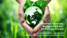 BCM the BC Planning Process