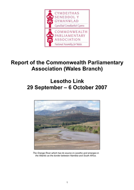 (Wales Branch) Lesotho Link 29 September – 6 October 2007