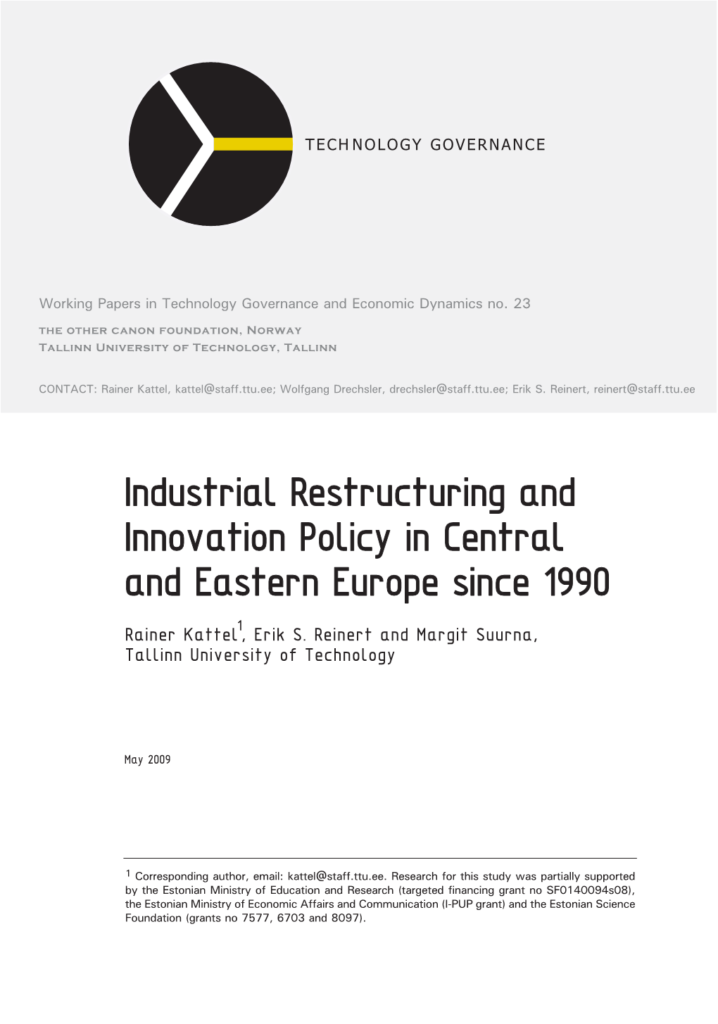 Industrial Restructuring and Innovation Policy in Central and Eastern Europe Since 1990.Pdf