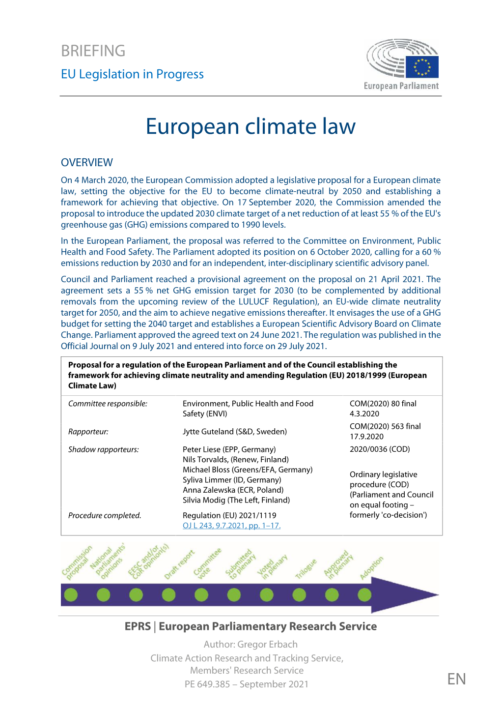 EU Climate Action, Provide Predictability for Investors and Businesses, and Ensure Transparency and Accountability