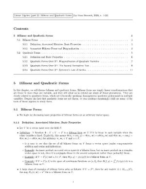 Contents 5 Bilinear and Quadratic Forms