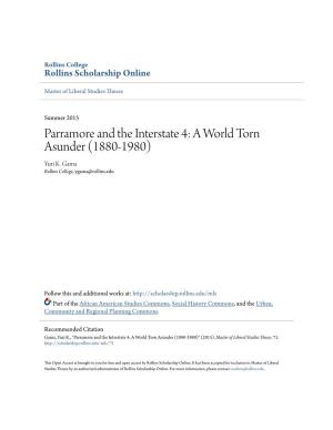 Parramore and the Interstate 4: a World Torn Asunder (1880-1980) Yuri K