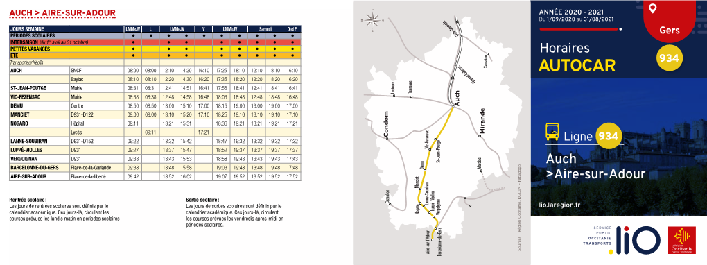 Horaires Auch-Aire Sur L'adour