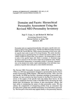 Domains and Facets: Hierarchical Personality Assessment Using the Revised NEO Personality Inventory