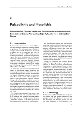 Palaeolithic and Mesolithic