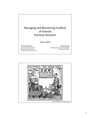 Managing and Monitoring Conflicts of Interest Practical Solutions