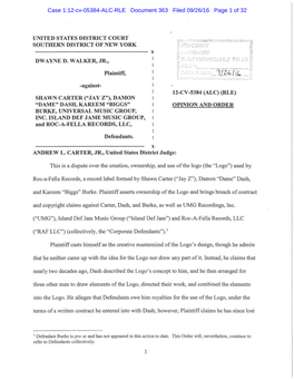 Case 1:12-Cv-05384-ALC-RLE Document 363 Filed 09/26/16 Page 1 of 32