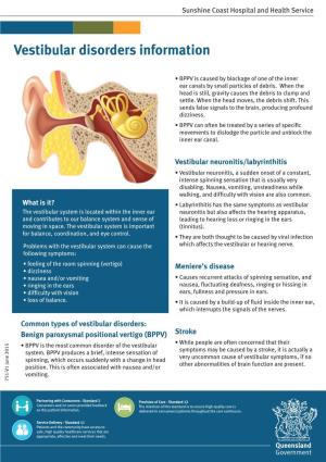 Vestibular Disorders Information | Fact Sheet