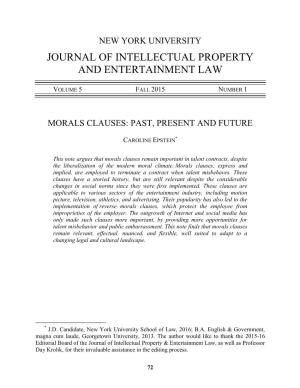 Journal of Intellectual Property and Entertainment Law