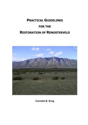 Practical Guidelines for the Restoration of Renosterveld University of Stellenbosch