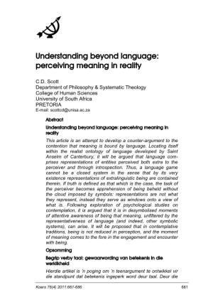 Understanding Beyond Language: Perceiving Meaning in Reality