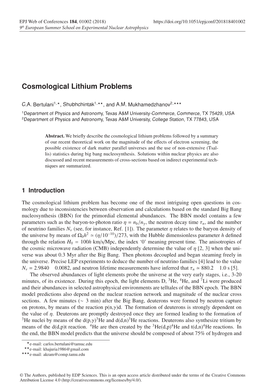 Cosmological Lithium Problems