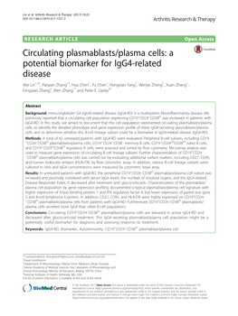 Circulating Plasmablasts/Plasma Cells