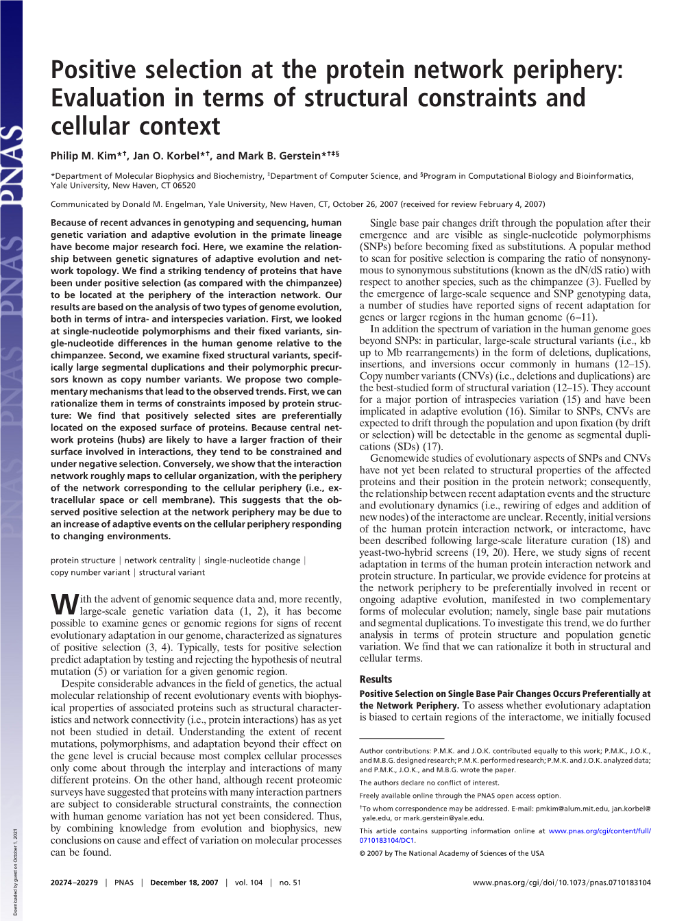 Positive Selection at the Protein Network Periphery: Evaluation in Terms of Structural Constraints and Cellular Context